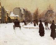 Norbert Goeneutte The Boulevard de Clichy Under Snow oil